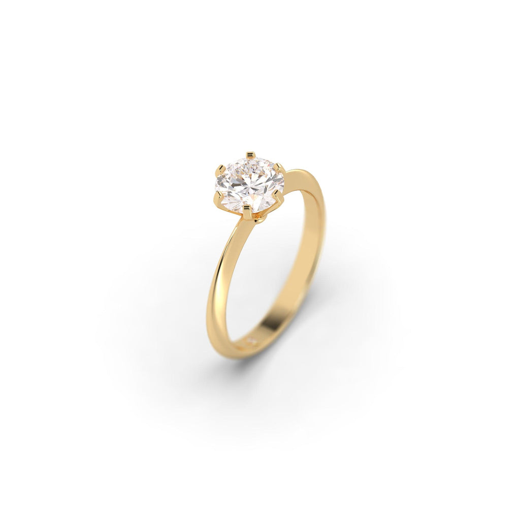 Engagement 6-Prong Solitaire Enhanced Natural Diamond Engagement Ring