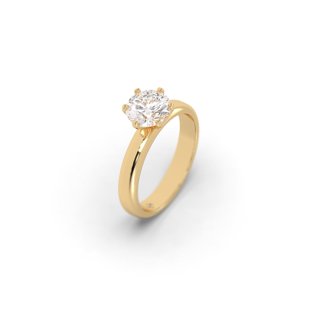 6-Prong Solitaire Round Lab Grown Diamond Engagement Ring