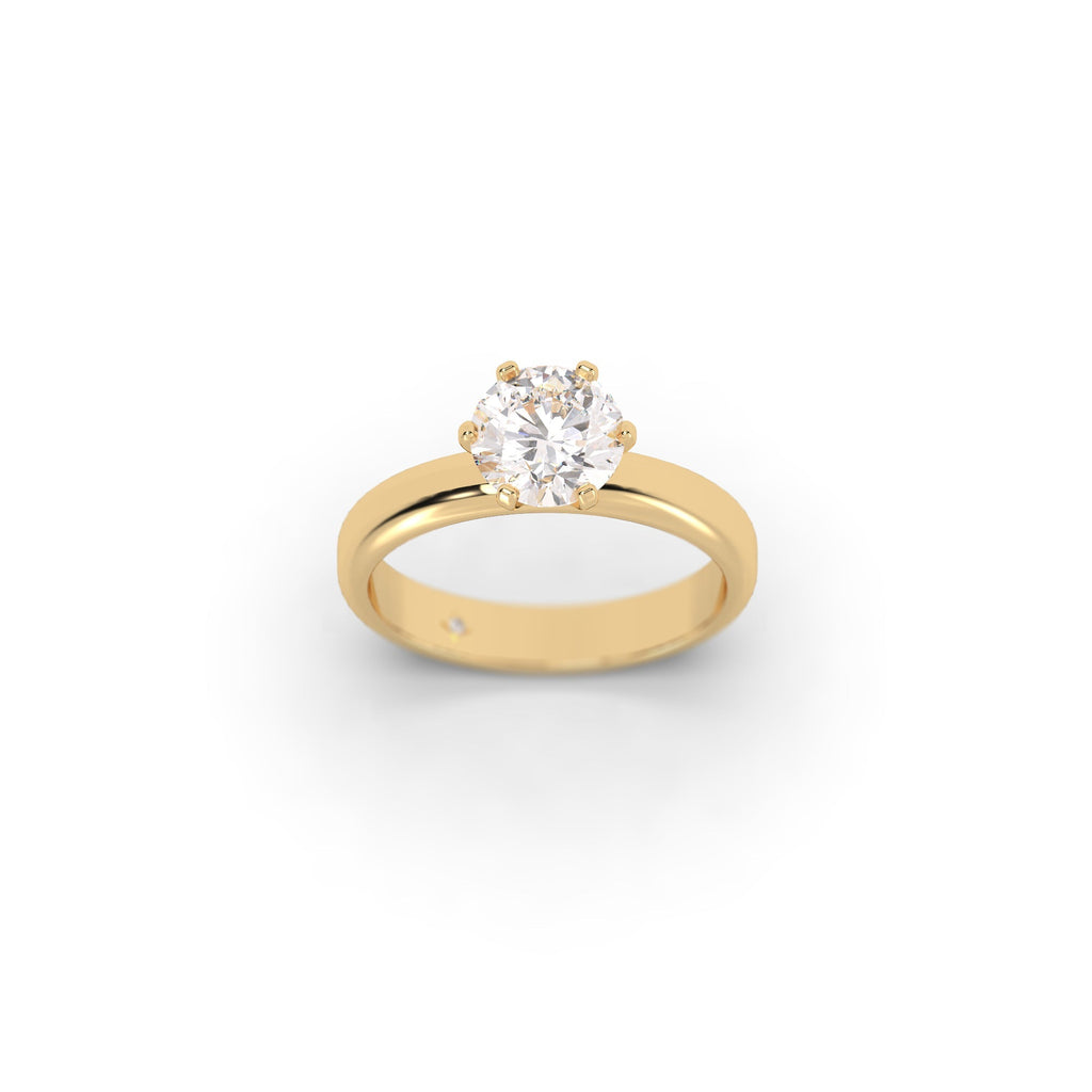 6-Prong Solitaire Round Lab Grown Diamond Engagement Ring