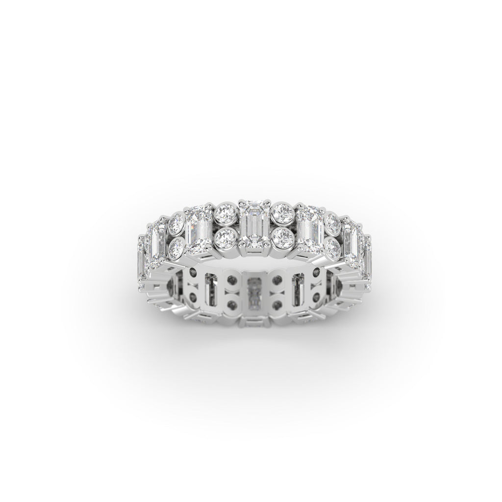 Alternative Unique Emerald And Round Full Eternity Band