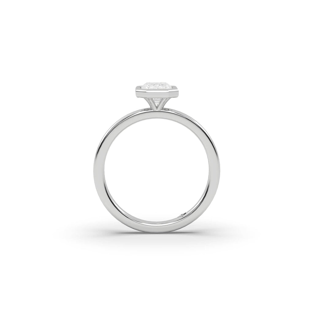 Engagement Bezel Set Lab Created Emerald Cut Diamond Engagement Ring