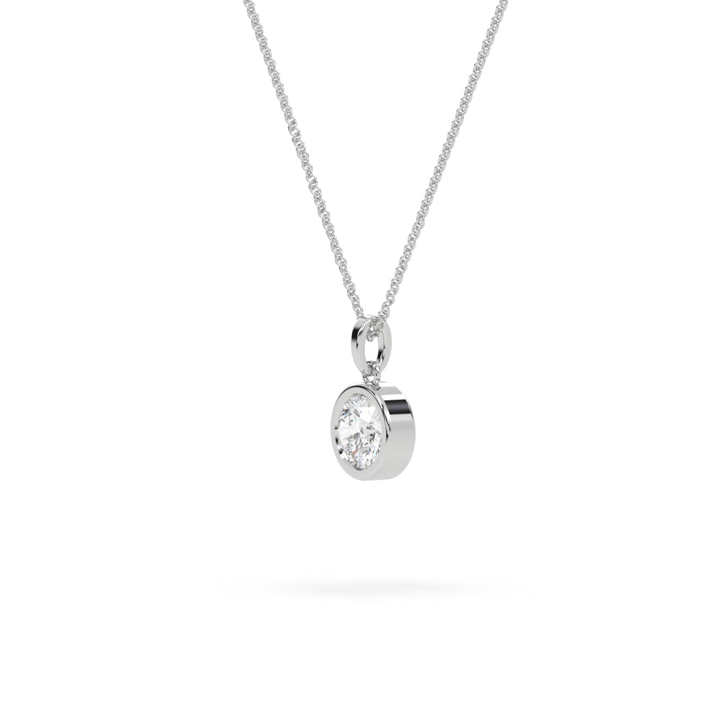 Bezel Set Round Lab Grown Diamond Pendant Necklace