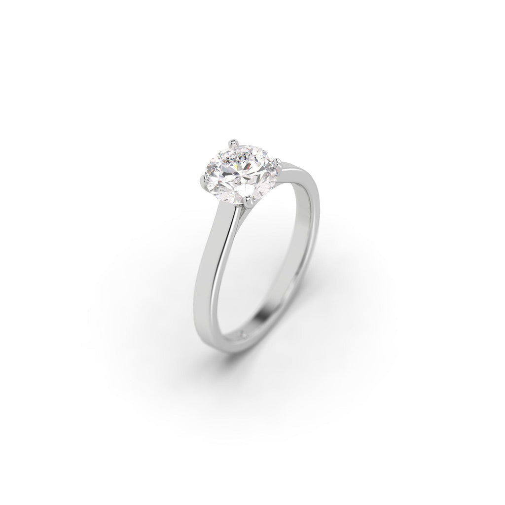 Engagement Cathedral Solitaire Lab Created Round Diamond Engagement Ring
