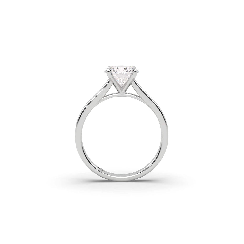 Engagement Cathedral Solitaire Lab Created Round Diamond Engagement Ring