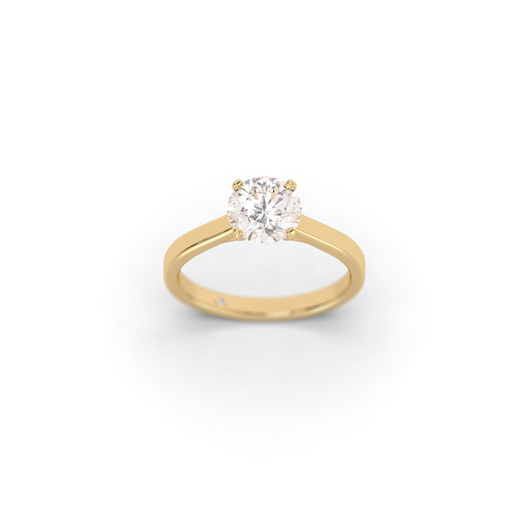 Engagement Cathedral Solitaire Lab Created Round Diamond Engagement Ring
