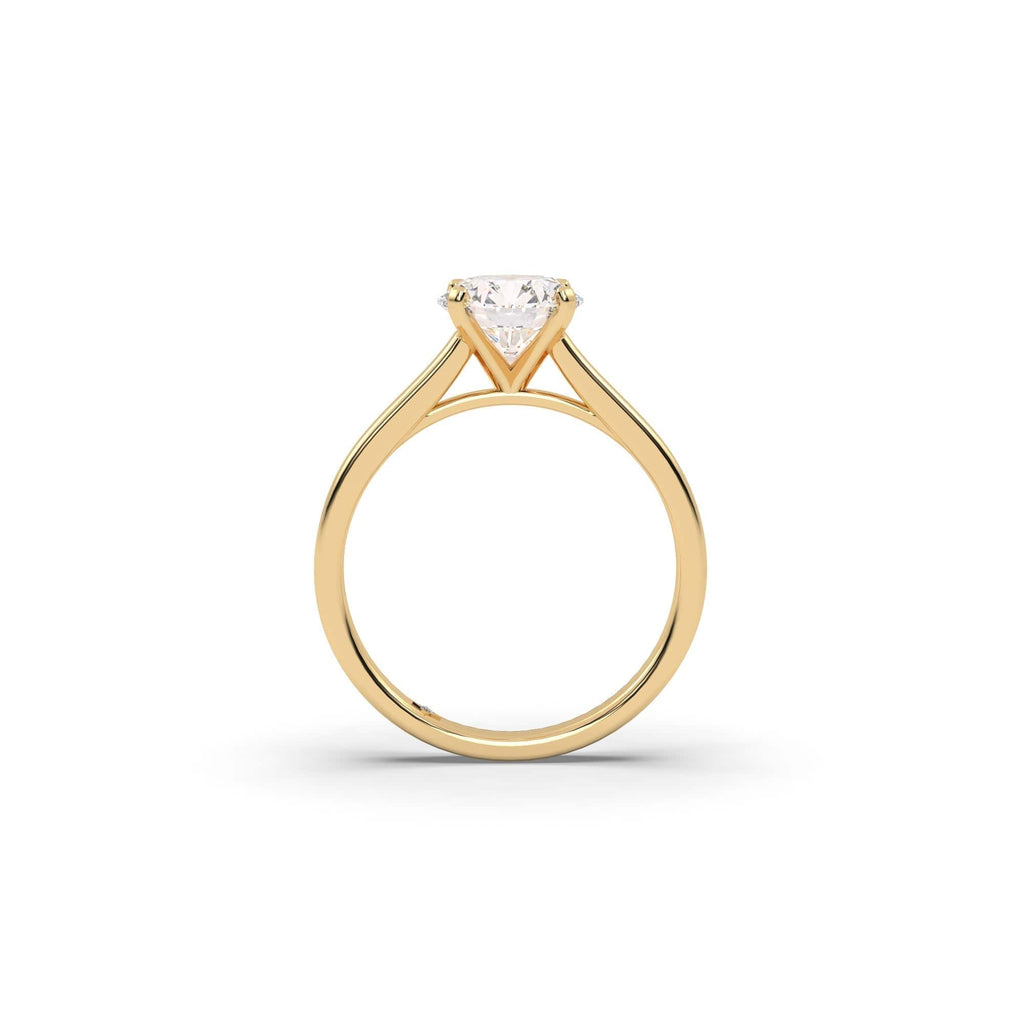 Engagement Cathedral Solitaire Lab Created Round Diamond Engagement Ring