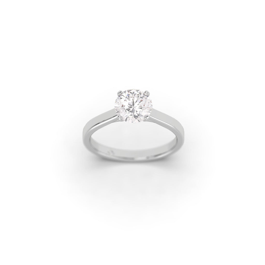 Engagement Cathedral Solitaire Lab Created Round Diamond Engagement Ring