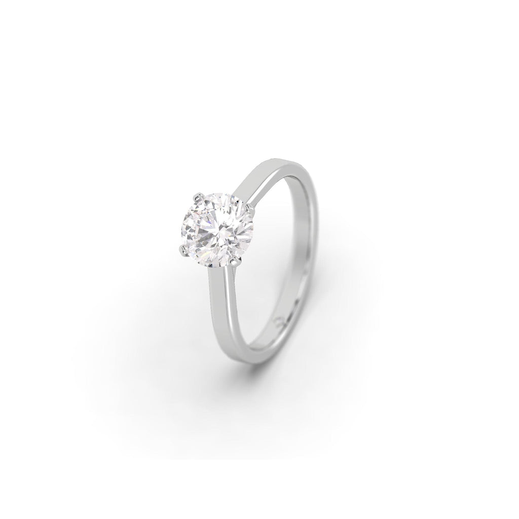 Engagement Cathedral Solitaire Lab Created Round Diamond Engagement Ring