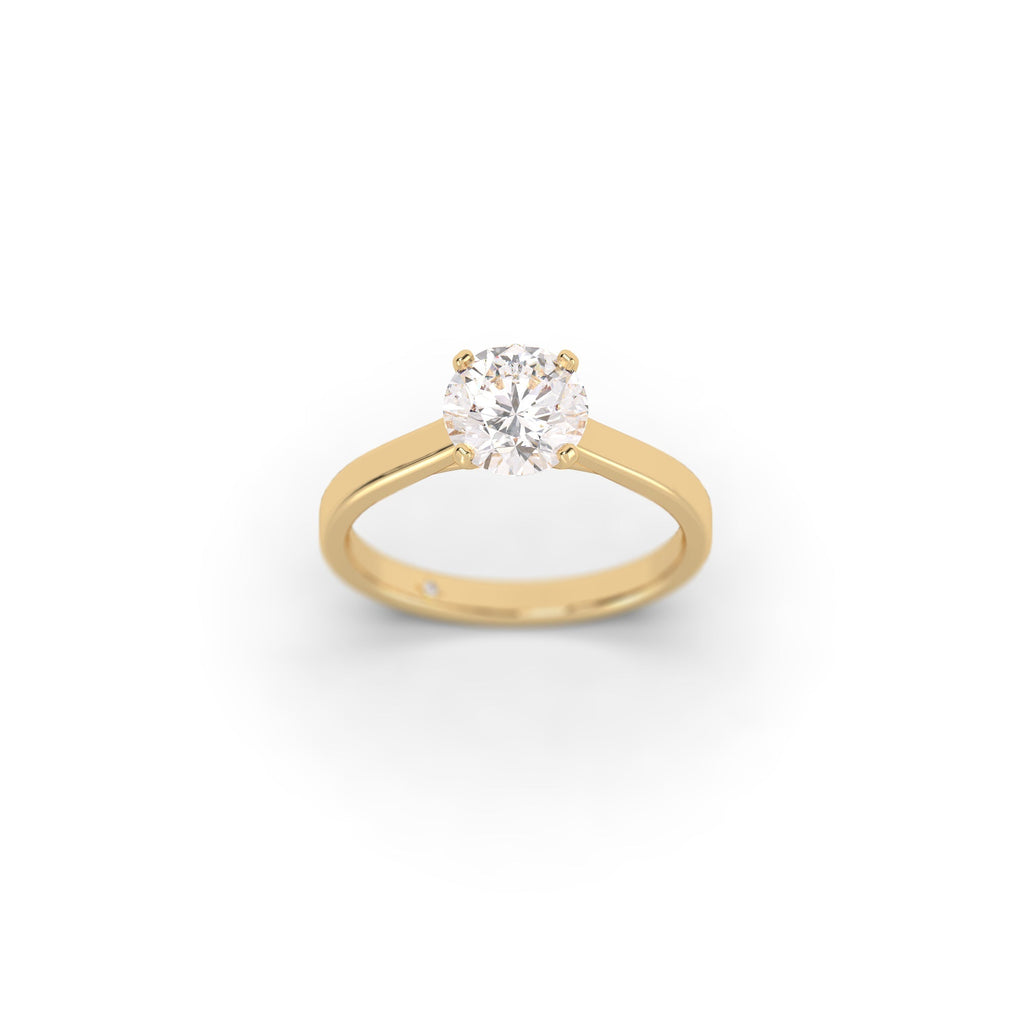 Cathedral Solitaire Round Cut Lab Created Diamond Engagement Ring