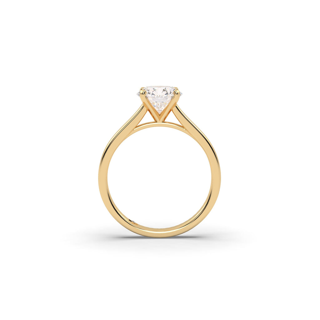 Cathedral Solitaire Round Cut Lab Created Diamond Engagement Ring