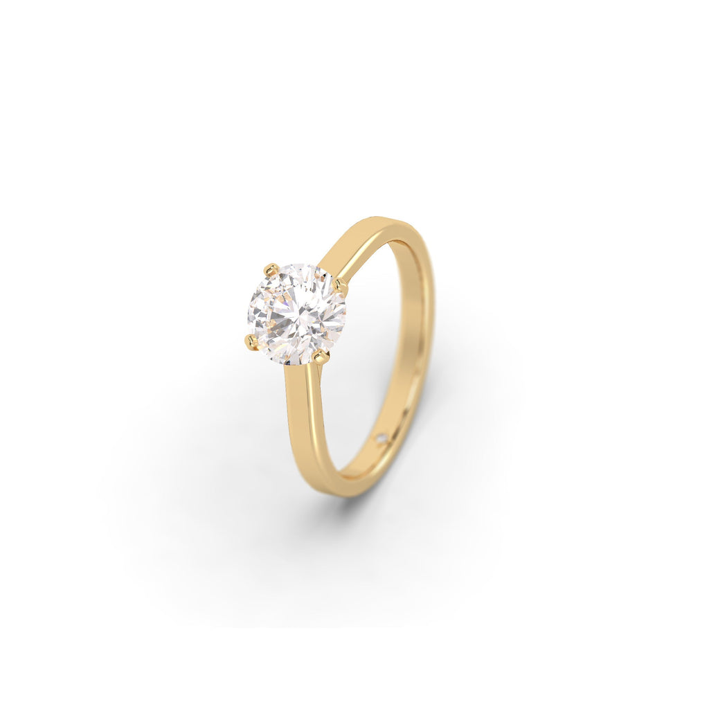 Cathedral Solitaire Round Cut Lab Created Diamond Engagement Ring