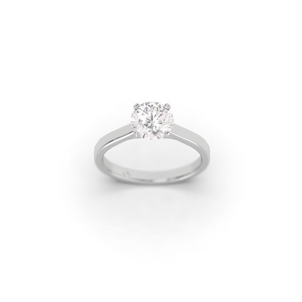 Cathedral Solitaire Round Cut Lab Created Diamond Engagement Ring