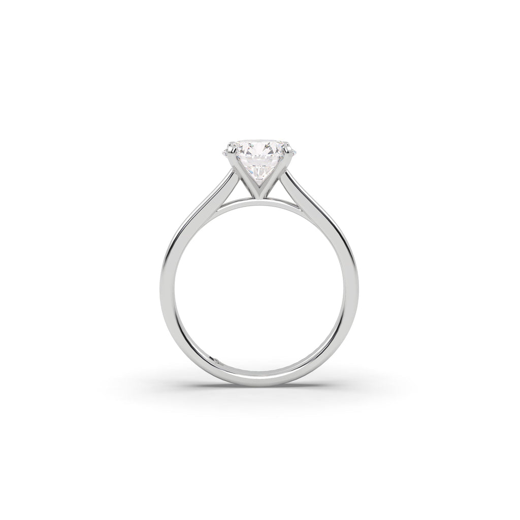 Cathedral Solitaire Round Cut Lab Created Diamond Engagement Ring