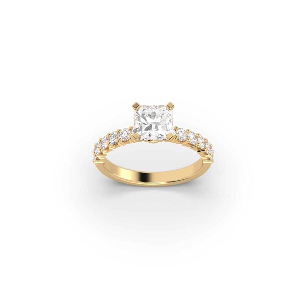Engagement 1.07 carat CE Natural Radiant Diamond Pavé Engagement Ring