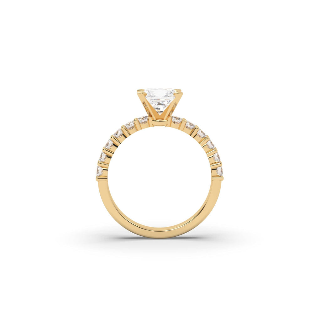 Engagement 1.07 carat CE Natural Radiant Diamond Pavé Engagement Ring
