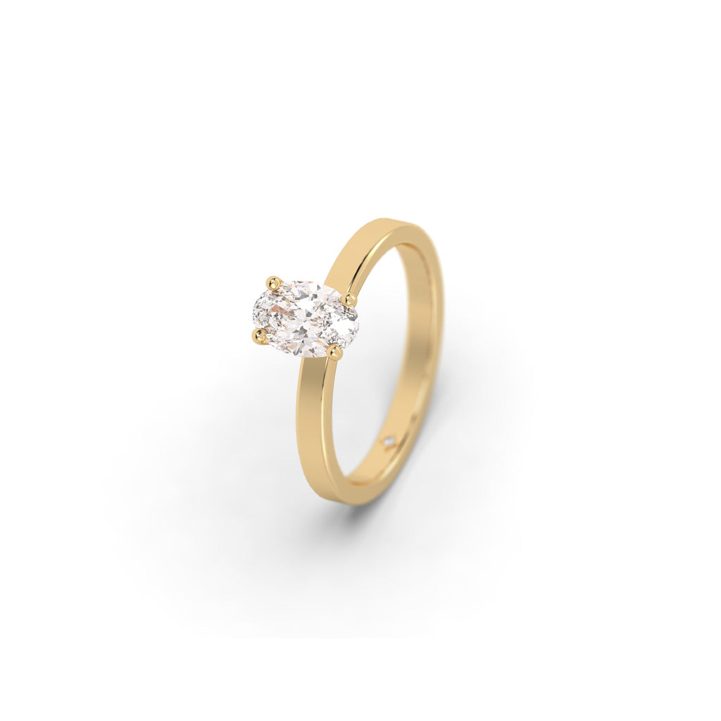 Classic 4-Prong Solitaire Natural Oval Diamond Engagement Ring