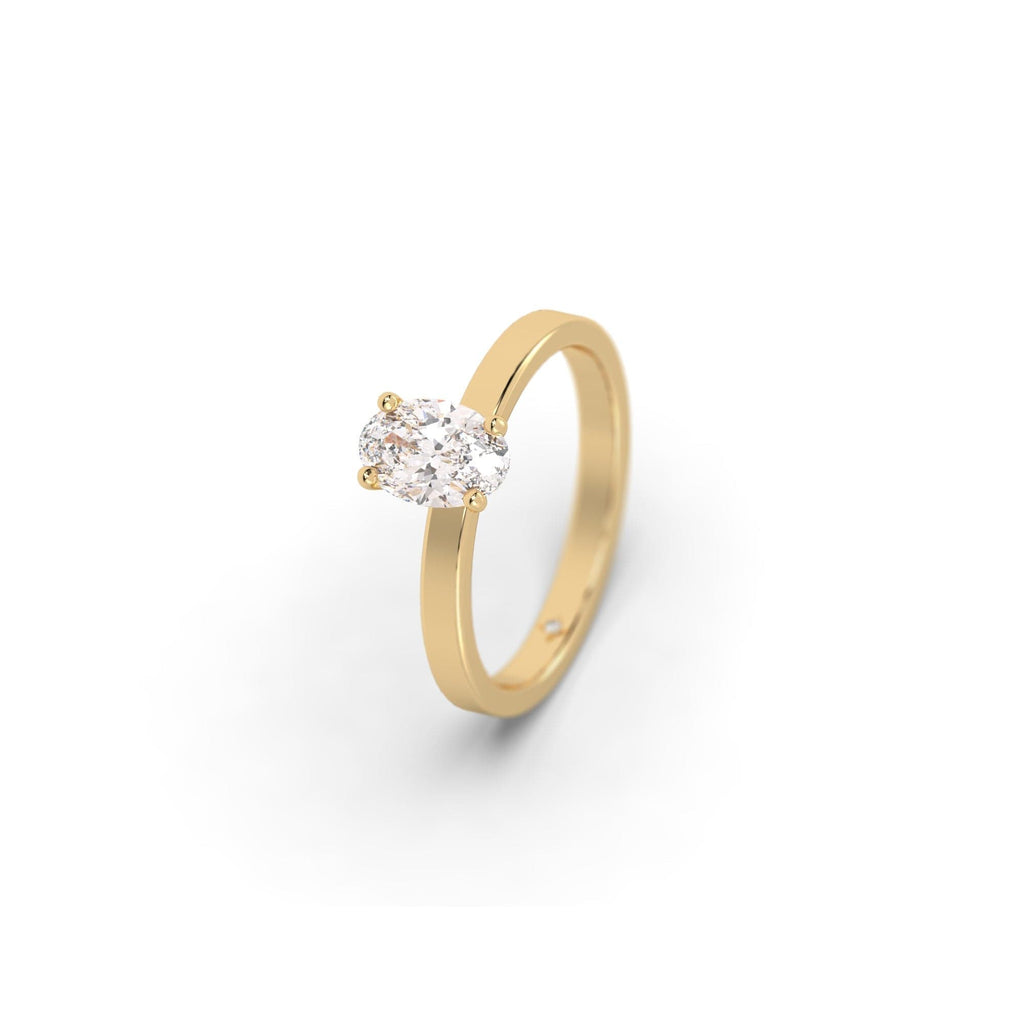 Engagement Classic 4-Prong Solitaire Oval Natural Diamond Engagement Ring