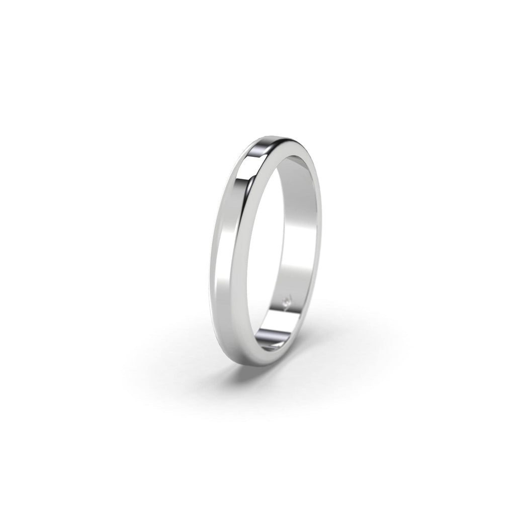 Classic Rounded Plain Platinum Wedding Band Ring For Him & Her