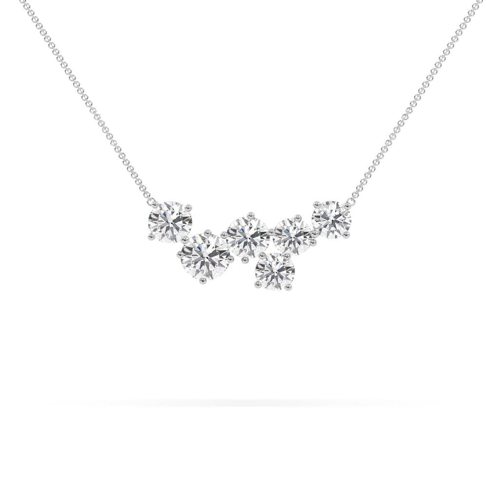 Dazzling Round Designer Journey Moissanite Necklace