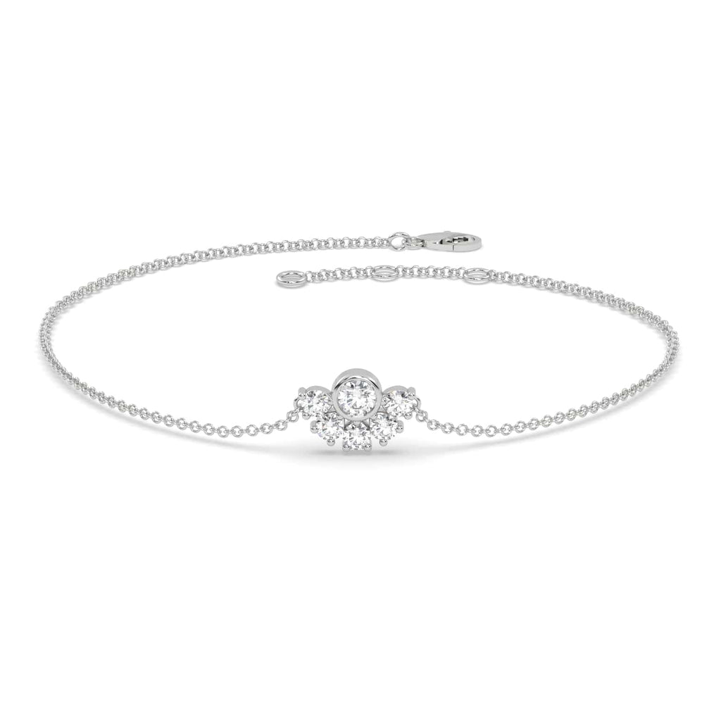 Designer Bezel Cluster Natural Diamond Chain Bracelet