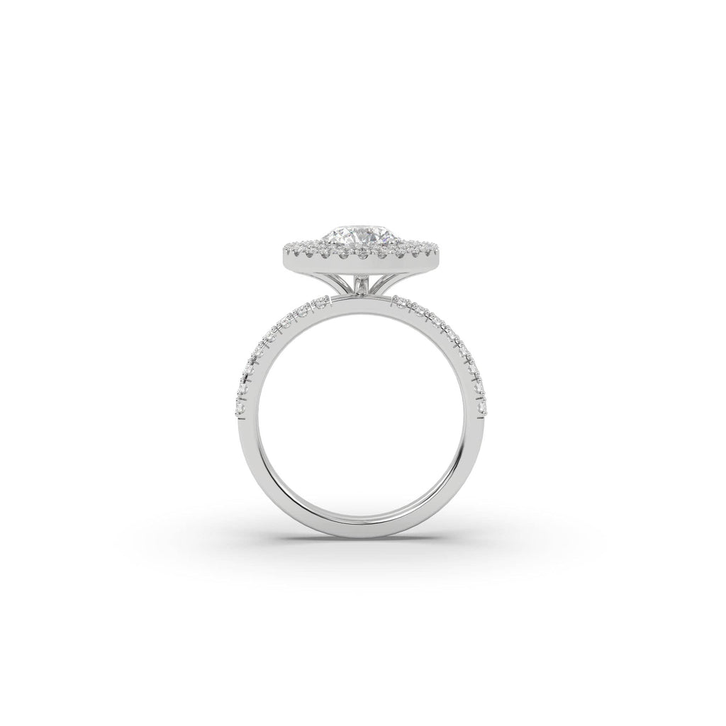Engagement Double Halo Diamond & Moissanite Engagement Ring