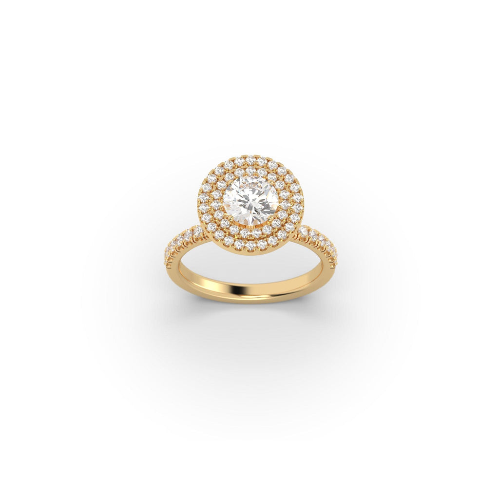 Engagement Double Halo Diamond & Moissanite Engagement Ring