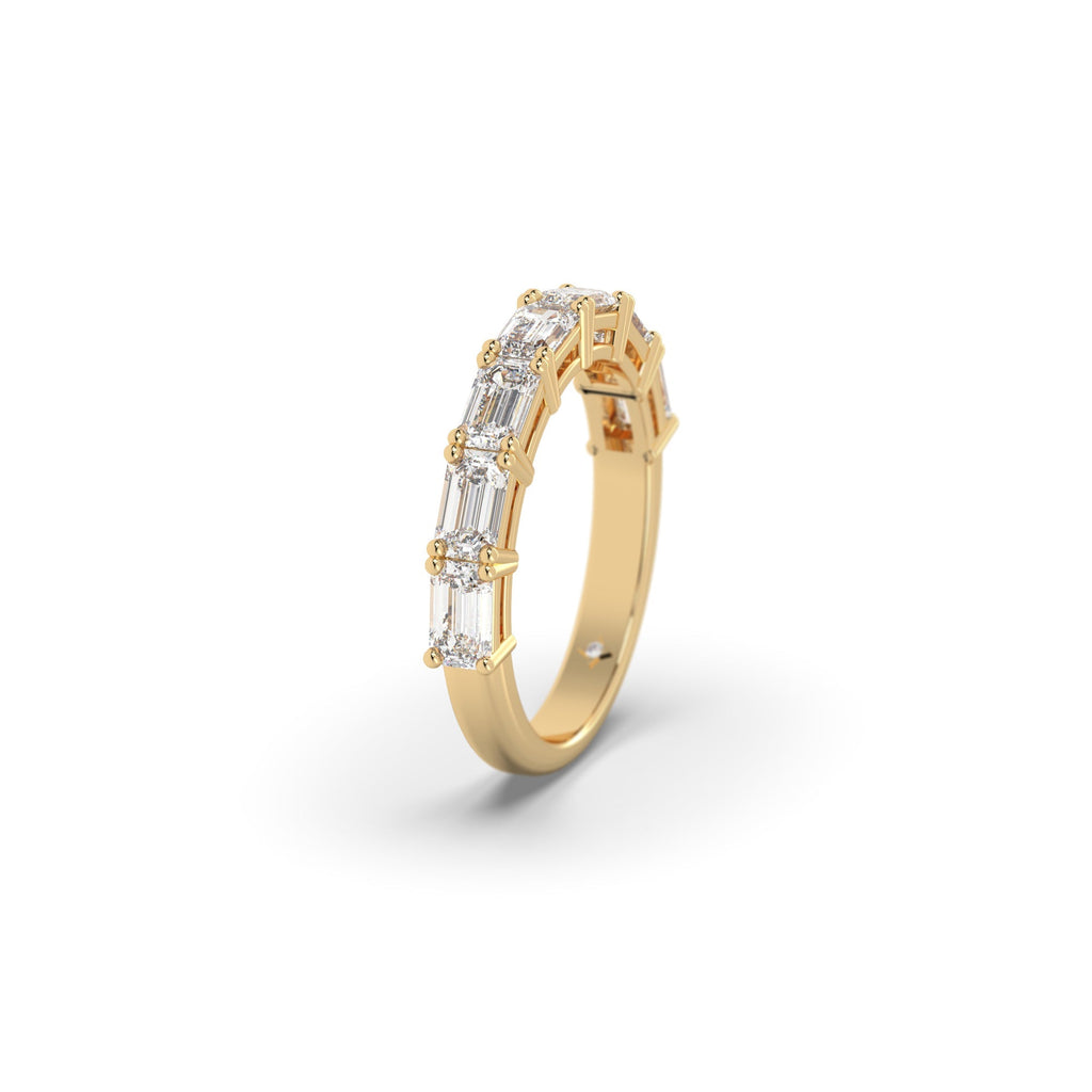 Emerald Cut Lab Created Diamond Semi Eternity Ring