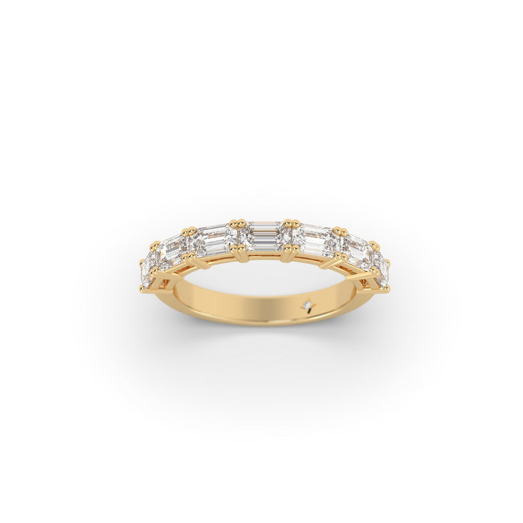 Emerald Cut Lab Created Diamond Semi Eternity Ring