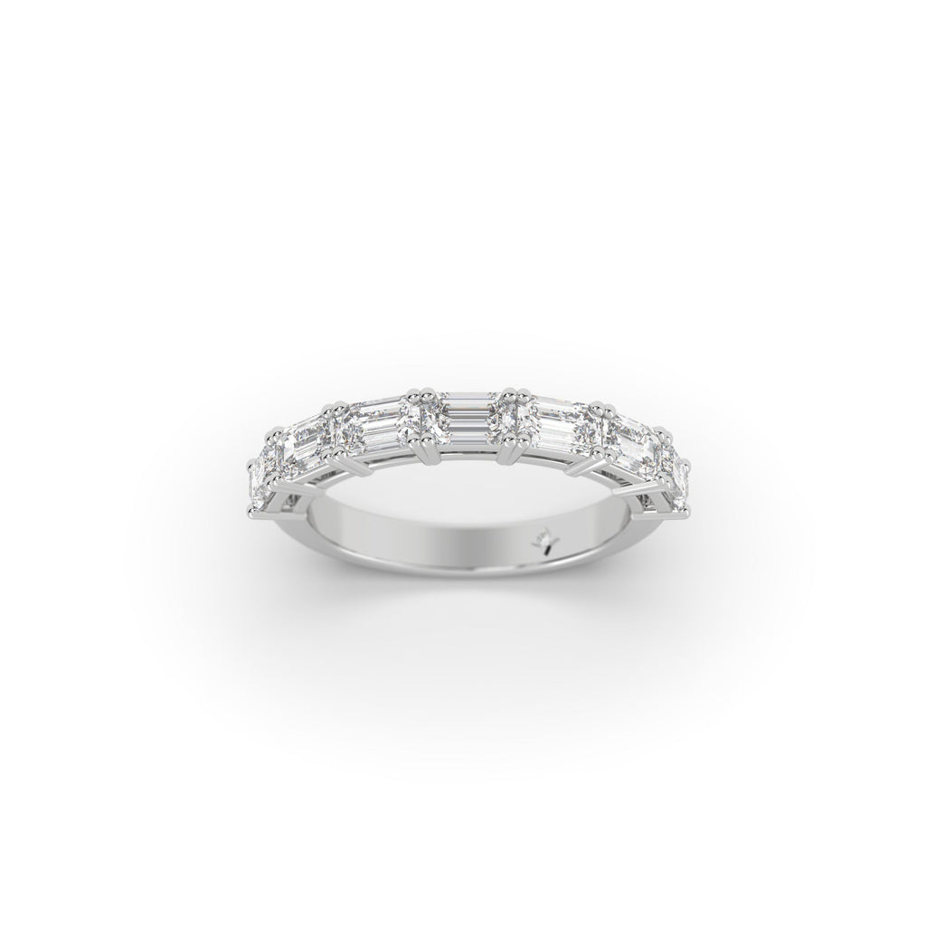 Emerald Cut Lab Created Diamond Semi Eternity Ring