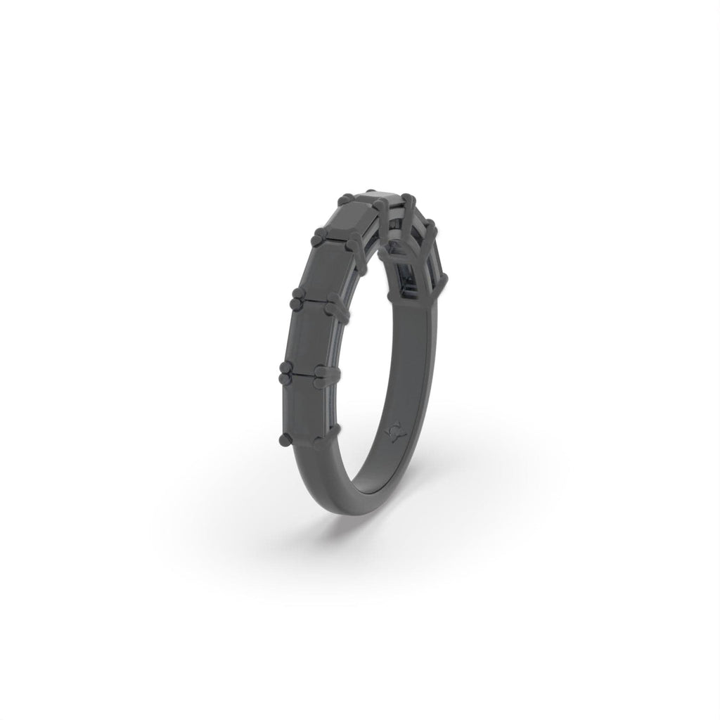Emerald Cut Lab Created Diamond Semi Eternity Ring