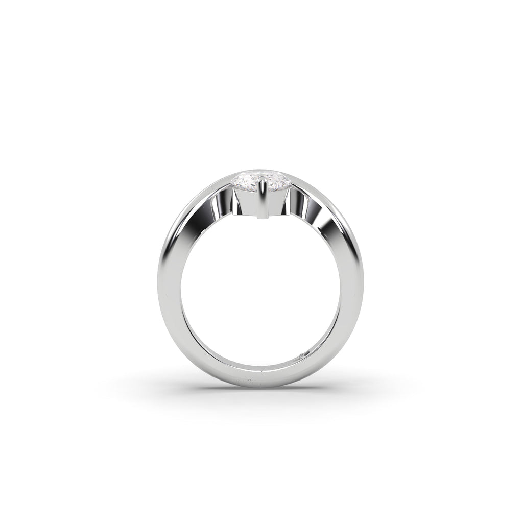 Floating Pear Shaped Lab Grown Diamond Engagement Ring