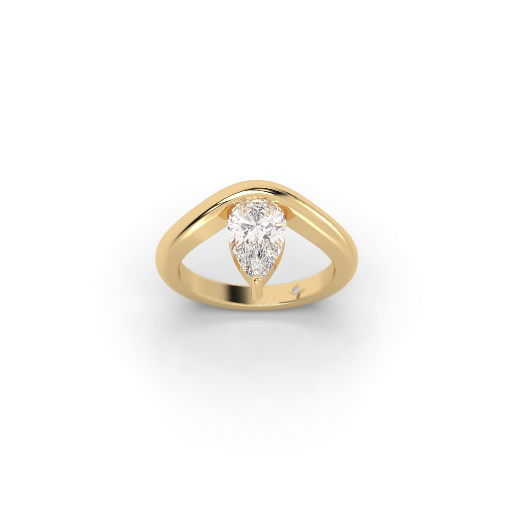 Engagement Floating Pear Shaped Moissanite Engagement Ring