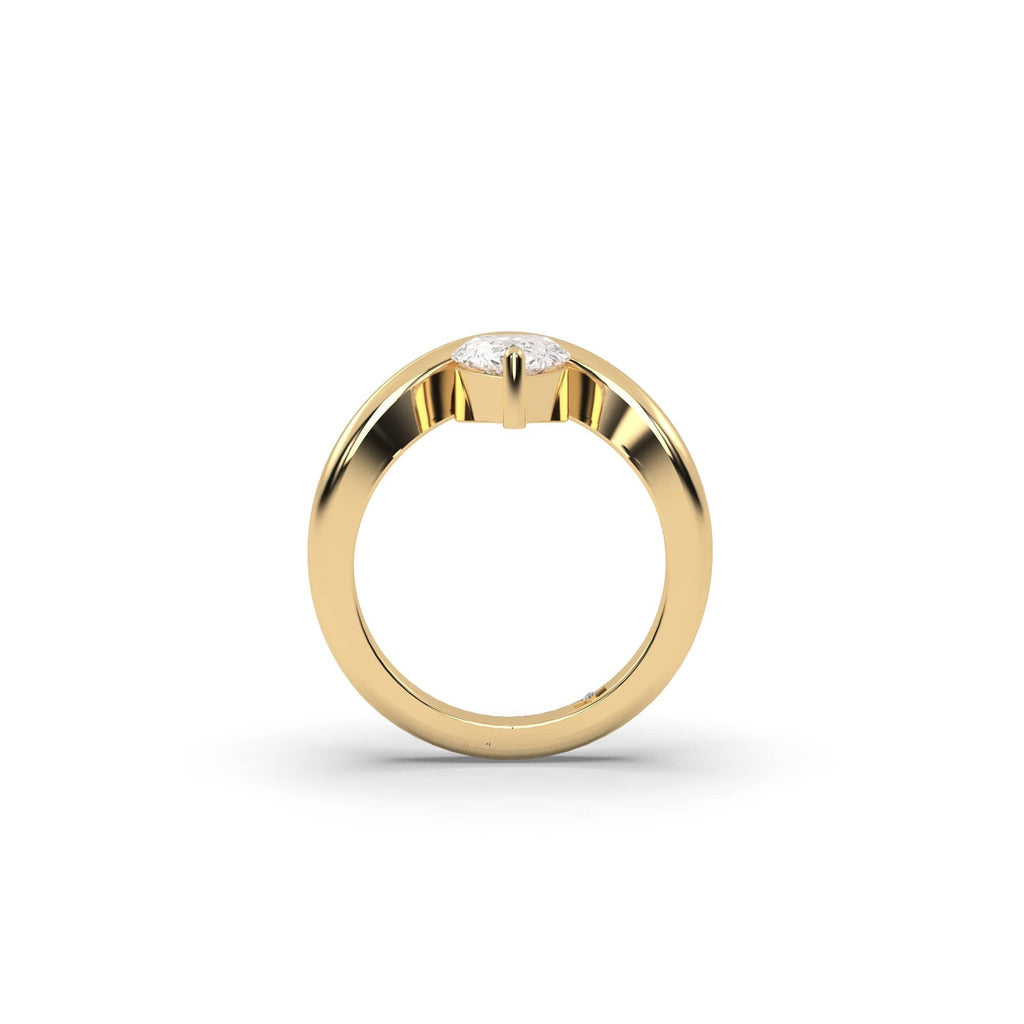 Engagement Floating Pear Shaped Moissanite Engagement Ring
