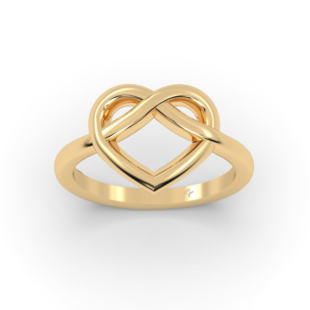 Heart Promise Ring - Unique Knot Style in 14K Gold