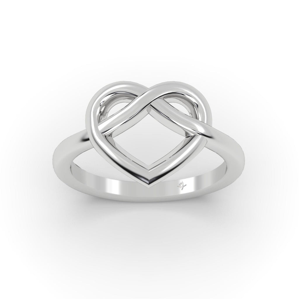Heart Promise Ring - Unique Knot Style in 14K Gold