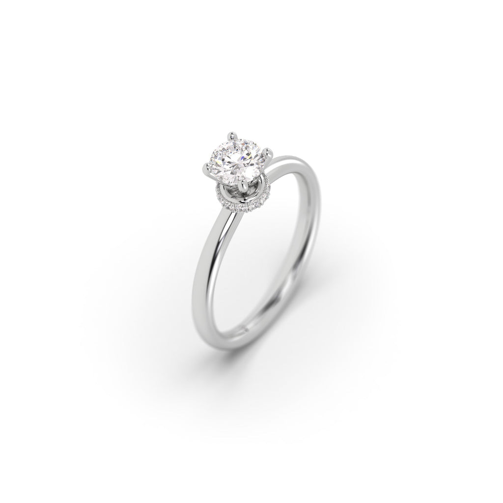 Hidden Halo Clarity Enhanced Natural Diamond Engagement Ring