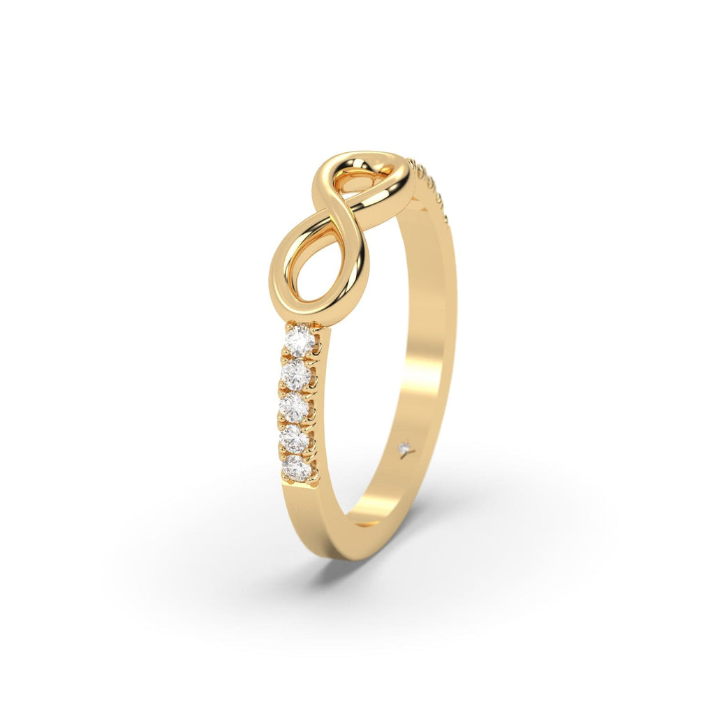 Infinity Promise Ring with Real Diamonds in 14K Gold
