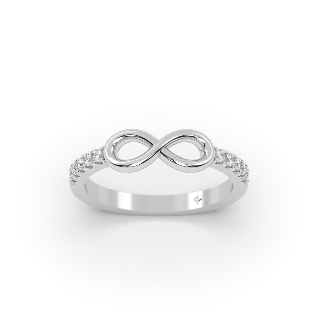Infinity Promise Ring with Real Diamonds in 14K Gold
