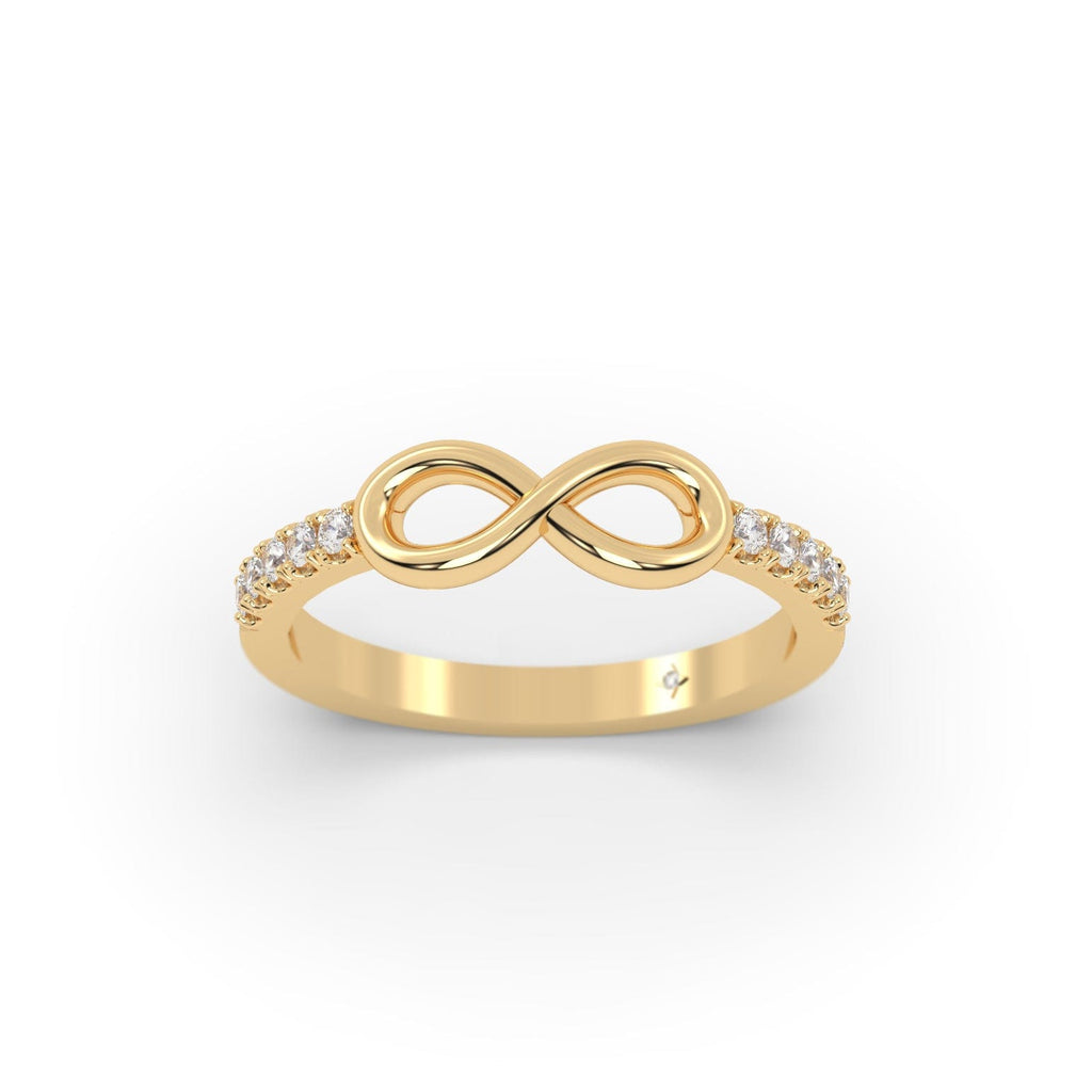 Infinity Promise Ring with Real Diamonds in 14K Gold
