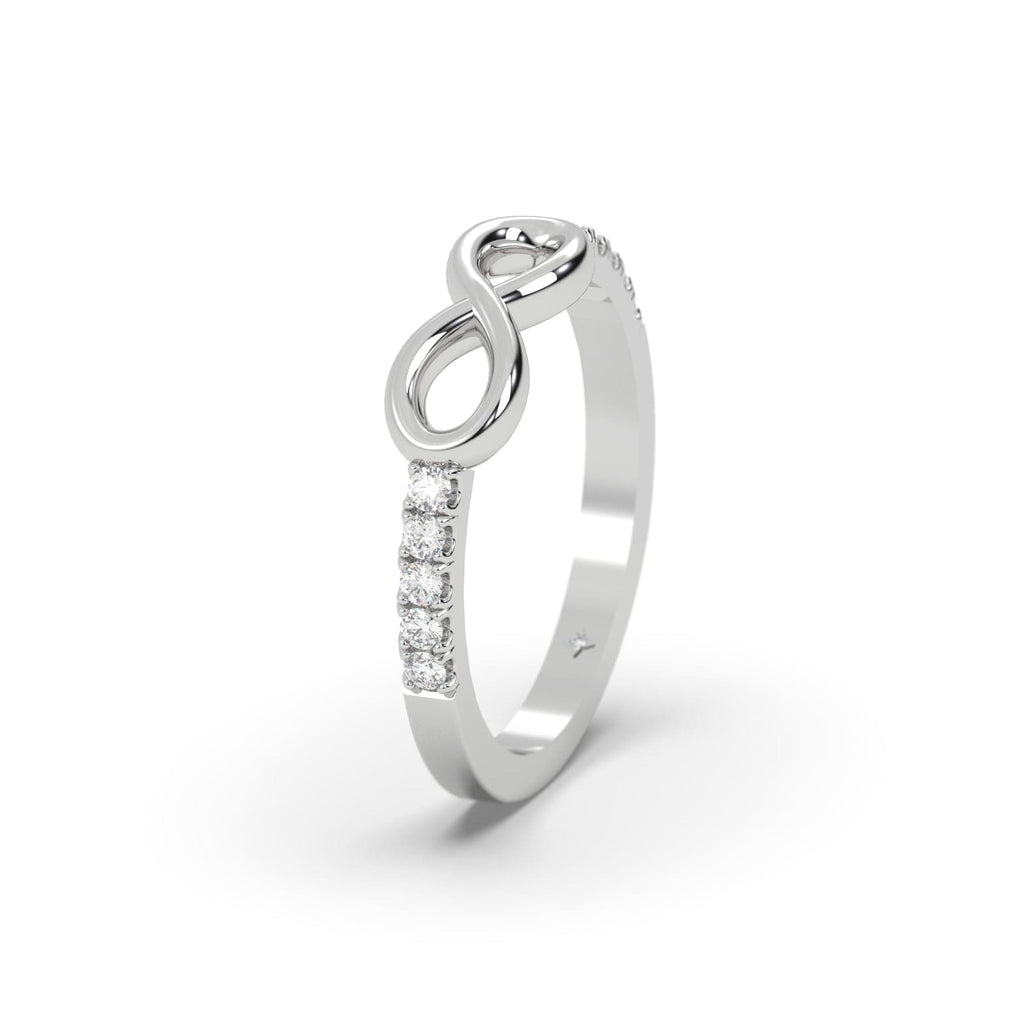 Infinity Promise Ring with Real Diamonds in 14K Gold
