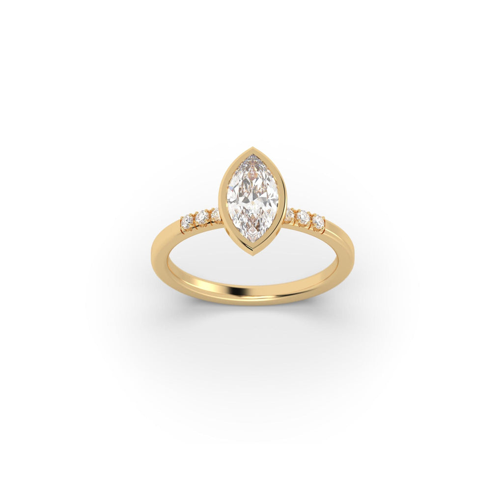 Engagement Marquise Sustainable Diamond Bezel Engagement Ring