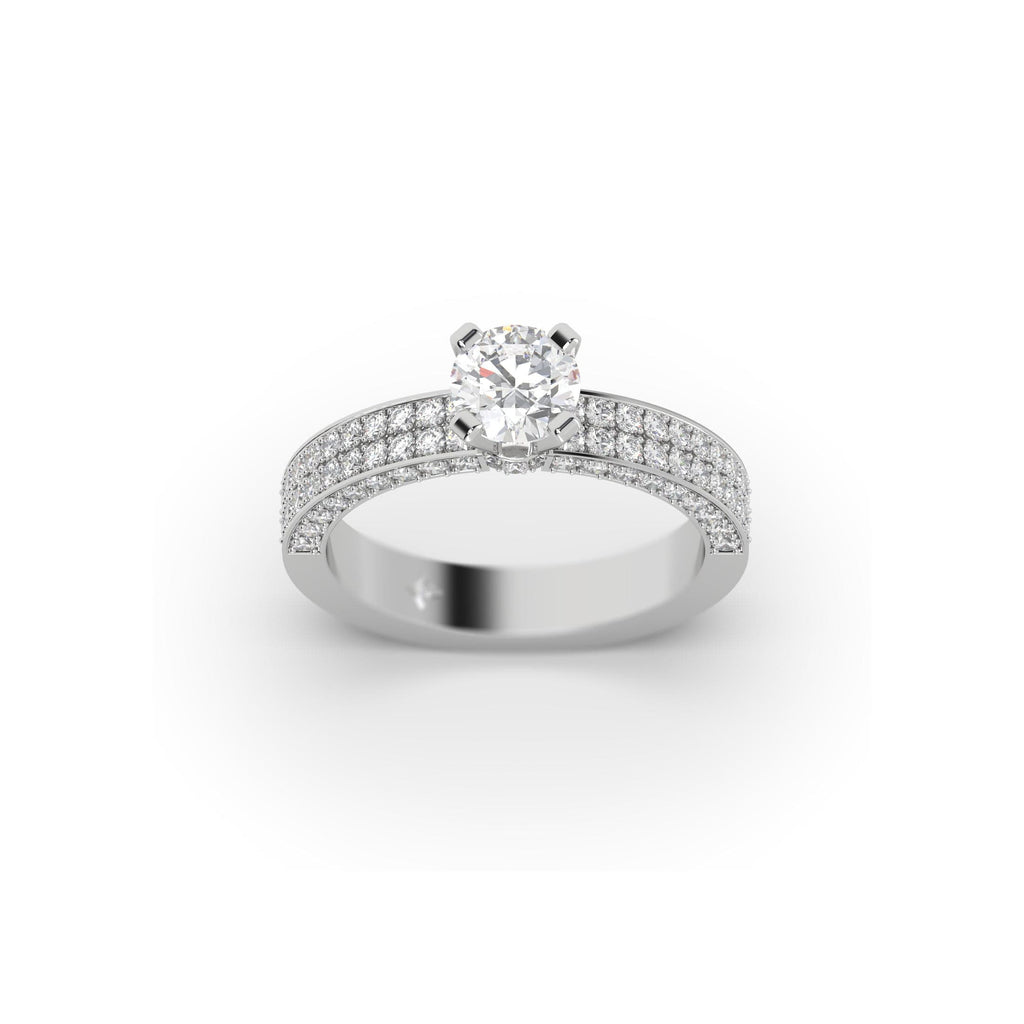Engagement Micro-Pavé Clarity Enhanced Natural Round Diamond Engagement Ring