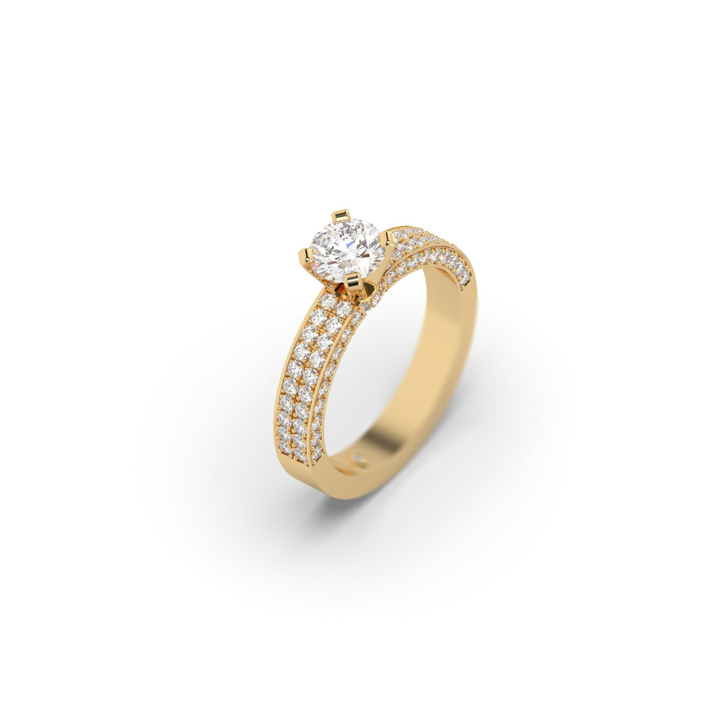 Engagement Micro-Pavé Natural Clarity Enhanced Round Diamond Engagement Ring