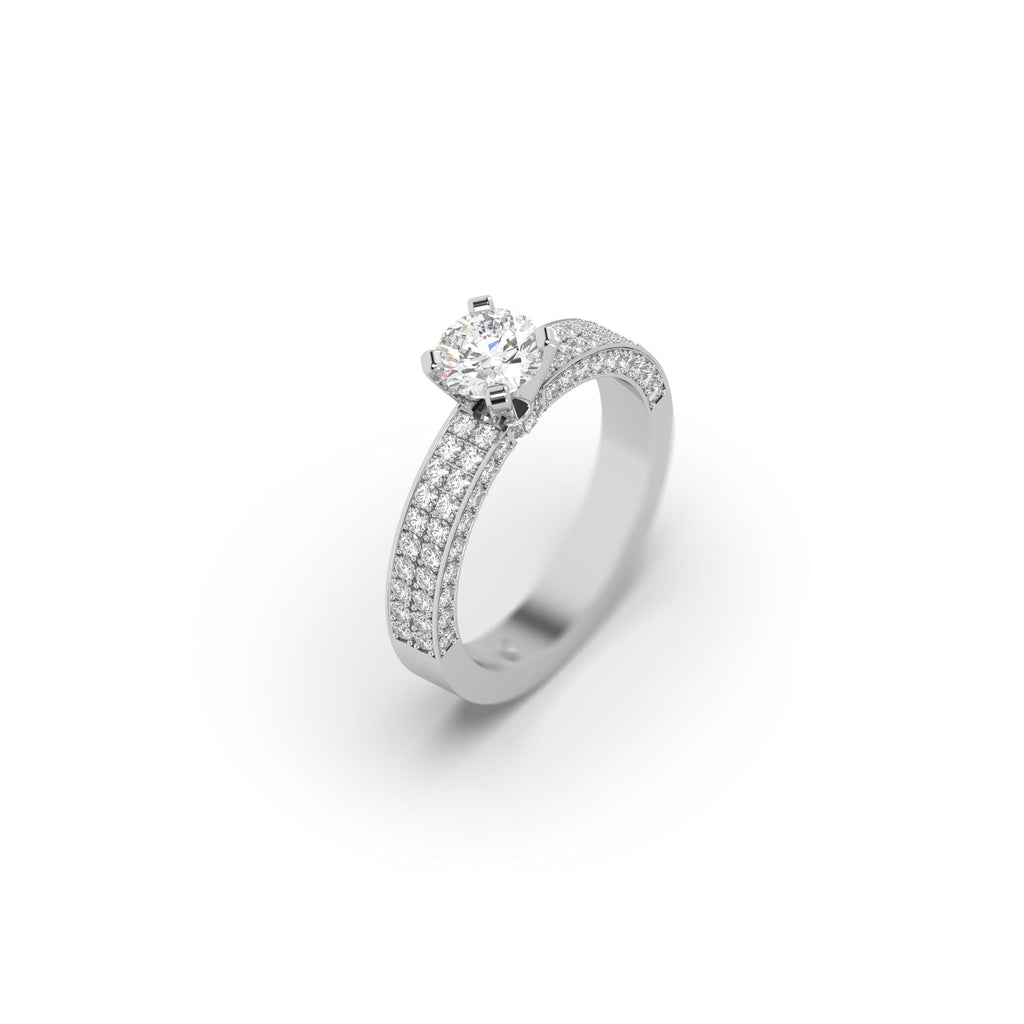 Engagement Micro-Pavé Natural Clarity Enhanced Round Diamond Engagement Ring