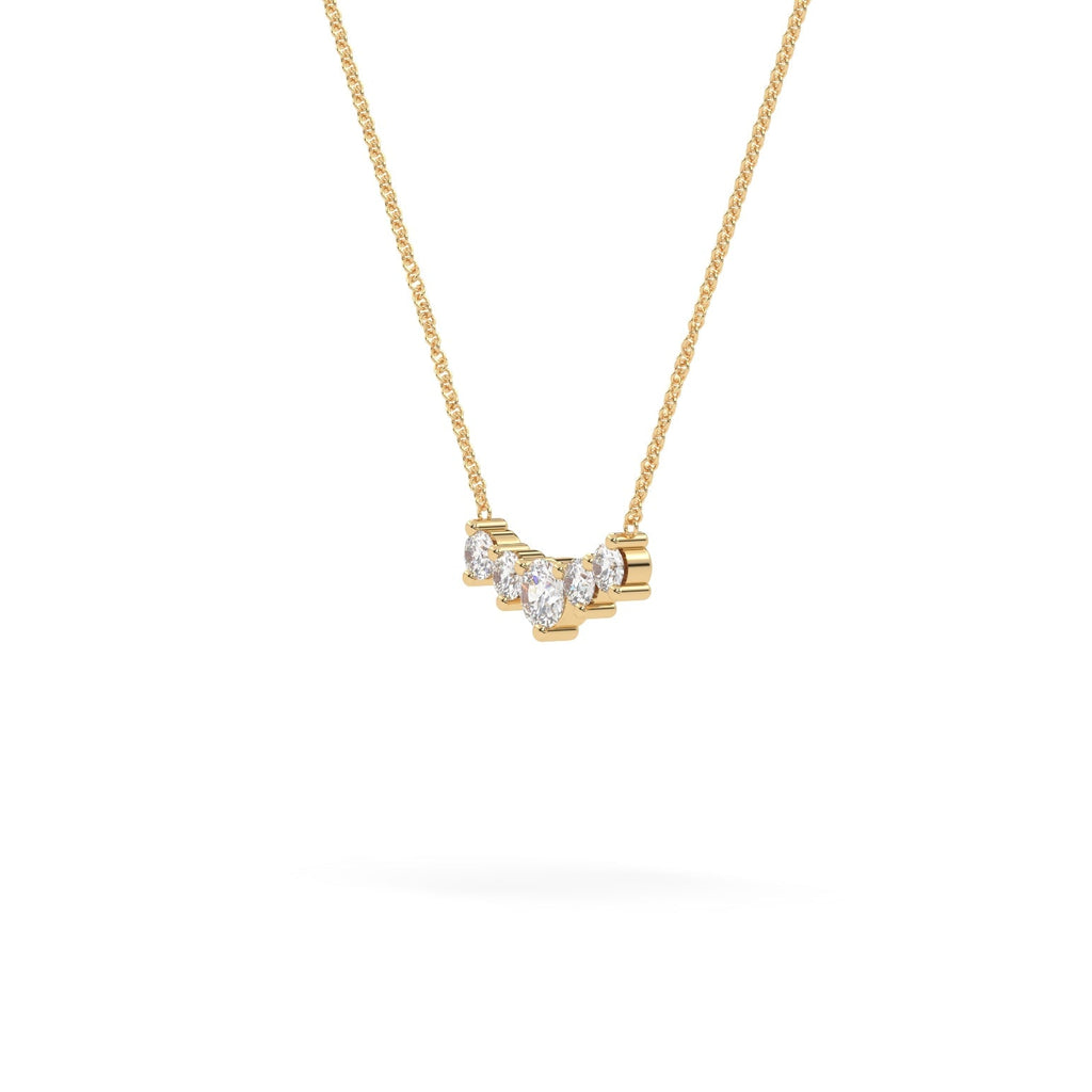 Minimalist Horizontal 5-Stone Natural Diamond Necklace