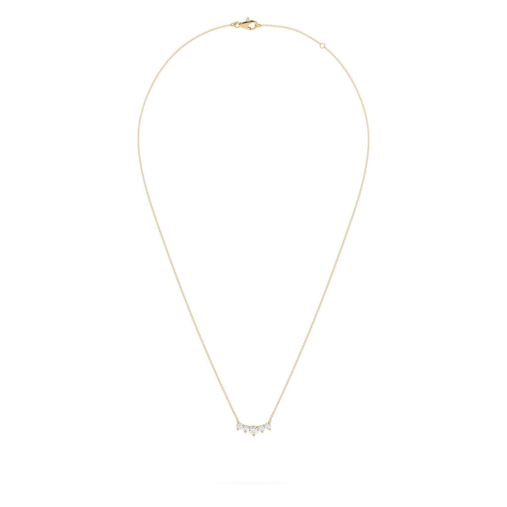 Minimalist Horizontal 5-Stone Natural Diamond Necklace
