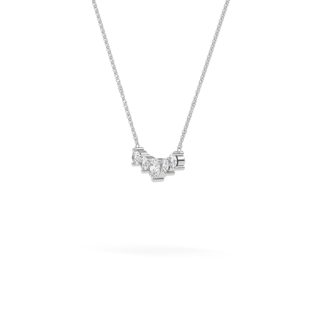 Minimalist Horizontal 5-Stone Natural Diamond Necklace