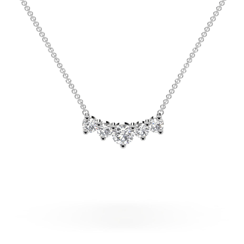 Minimalist Horizontal 5-Stone Natural Diamond Necklace