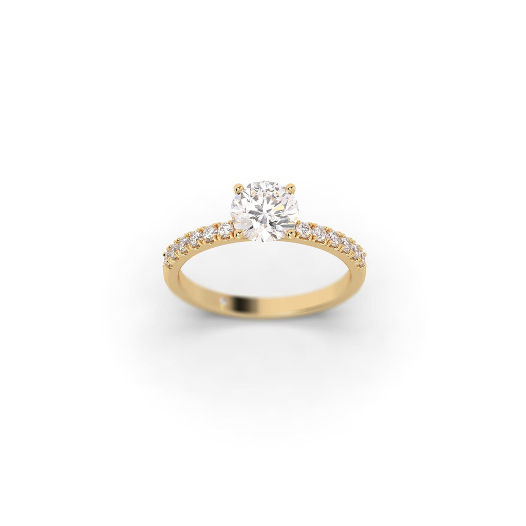 Engagement Pavé Set Diamond & Moissanite Engagement Ring