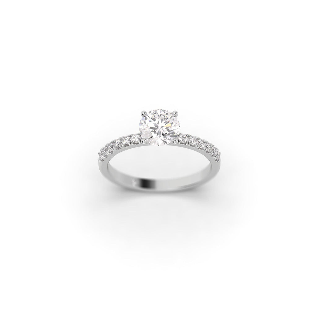 Engagement Pavé Set Diamond & Moissanite Engagement Ring